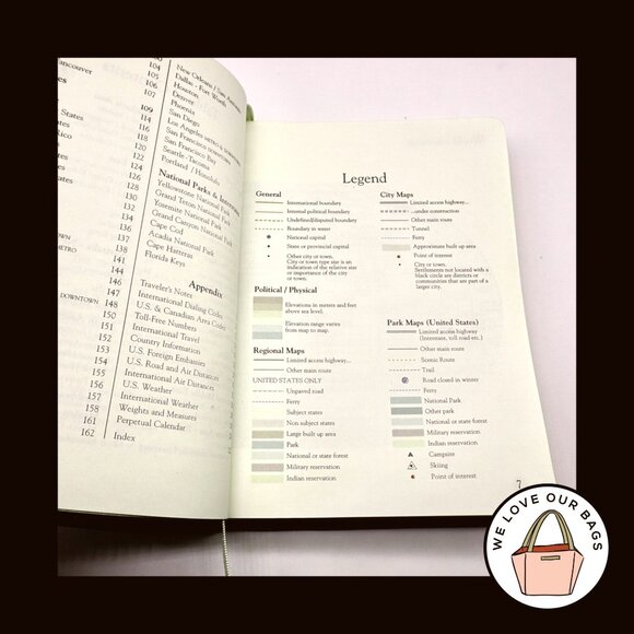 NEW VINTAGE COACH 1997 Black Glovetanned Leather Travel Atlas World & USA 4523 - Picture 9 of 15